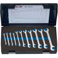 GEDORE Jeu De Clés Plates Doubles, Petit Modèle, 11 Pièces, Contenu : 4,5 5 5,5 6 7 8 9 10 11 12 13 Mm