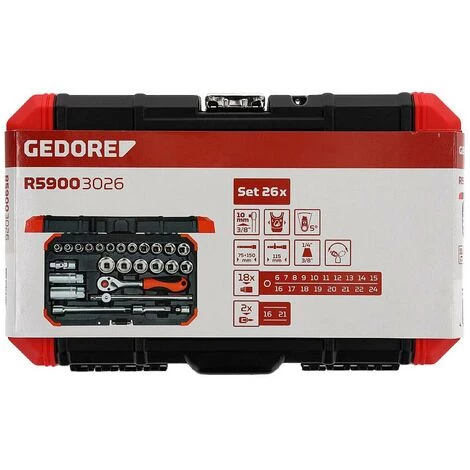Gedore RED R59003026 Jeu De Clés à Douille 26 Pièces 3300053 6 Gedore RED R59003026 Jeu De Clés à Douille 26 Pièces 3300053 – Image 4