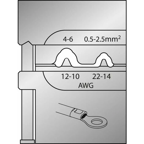 Gedore Insert Modulaire Pour Cosses Non Isolées 0,5-2,5/4-6 - 8140-05 3 Gedore Insert Modulaire Pour Cosses Non Isolées 0,5-2,5/4-6 - 8140-05