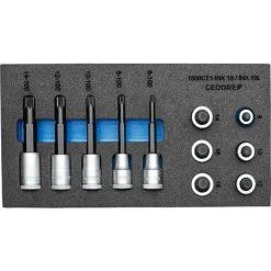 Gedore Jeu D'embouts De Vissage 1/2" En Module D'outils Mousse Bicolore CT 1/3 - 1500 CT1-INX 19 LK