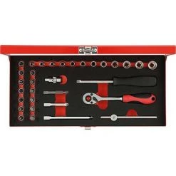 Jeu De Clé à Douille GEDORE Red Type 4004.77, 1/4", 33 Pièces