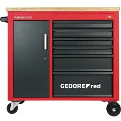 Servante GEDORE Red Avec 6 Tiroirs Et Plan De Travail En Bois