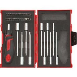 Kit D'outils GEDORE Red 37 Pieces 1/4", Poignee T Avec Cliquet