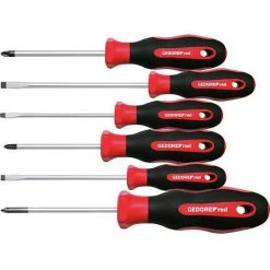 Kit Tournevis GEDORE Red 6 Pieces, Schlitz/Pozidriv